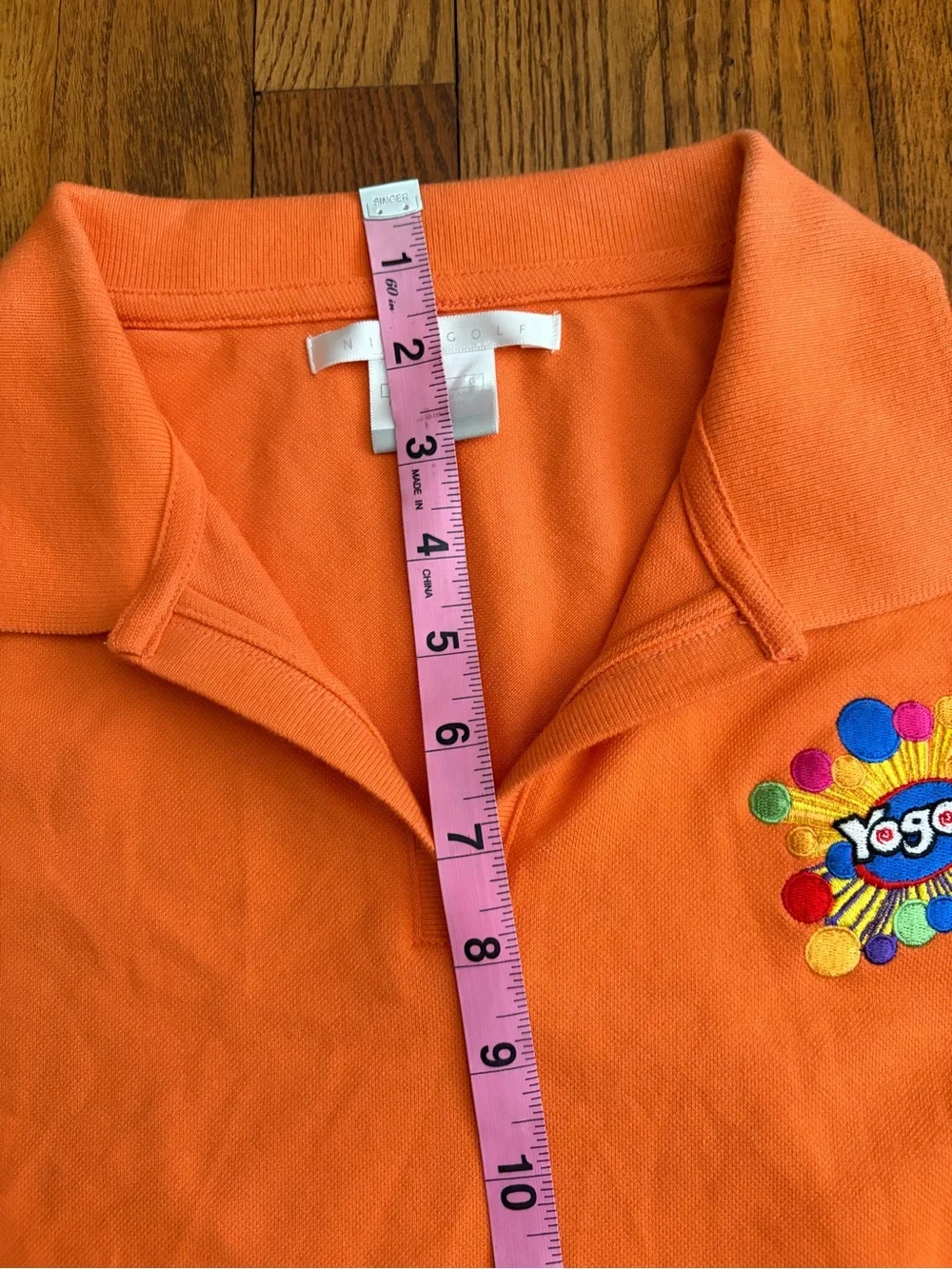 Nike Golf Dri-Fit Orange Polo Shirt Yogos Embroidered Logo Size Women's Large